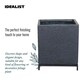 image 8 of Hammered Stone Style Black Square Indoor Planter on Metal Stand H35 L30 W30 cm, 22 ltrs Cap.