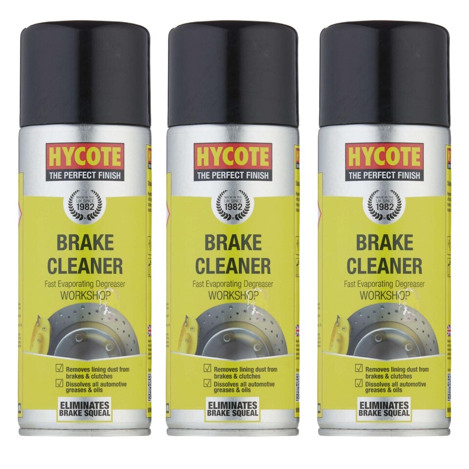 image 1 of Hycote Professional Brake Clutch Aerosol Spray Cleaner Degreaser 400ml x3