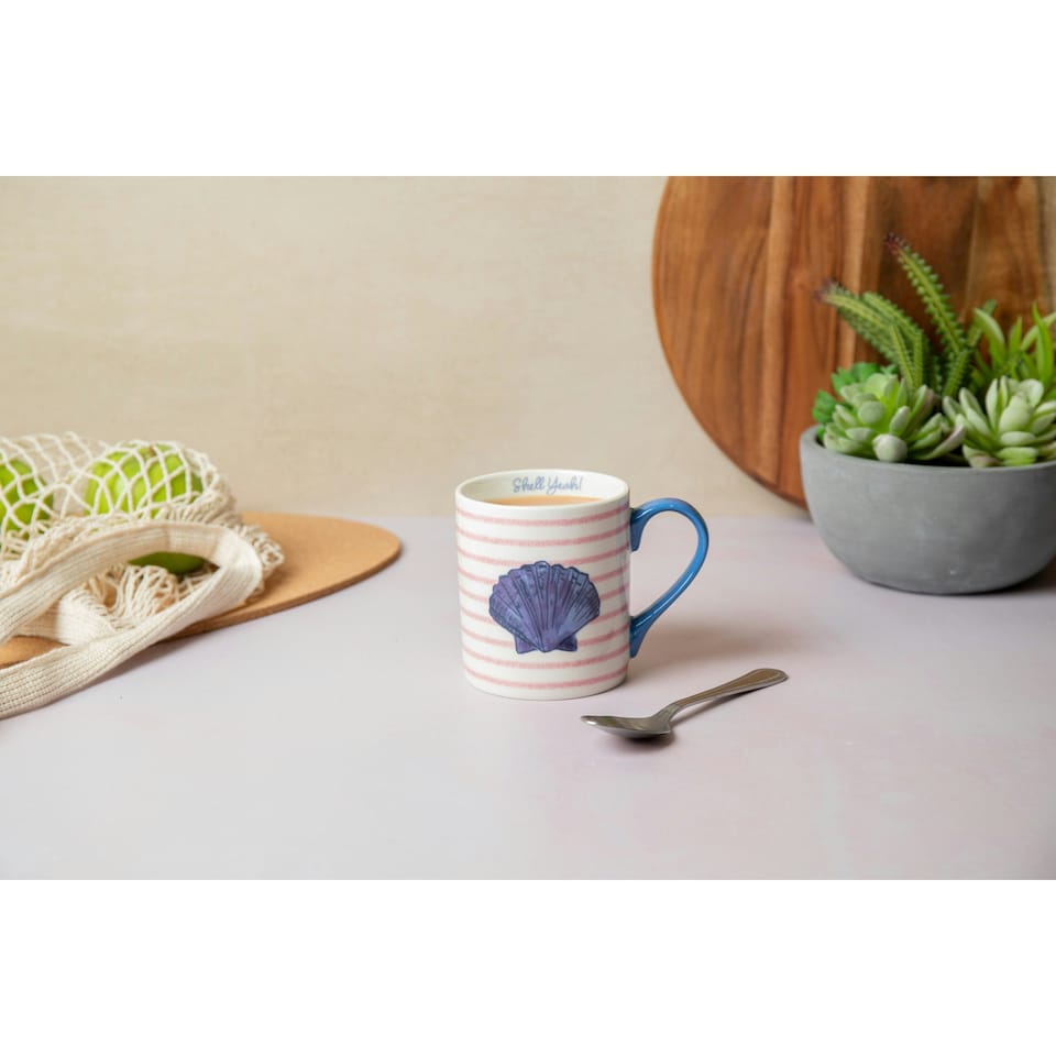 image 1 of Mikasa Shell Straight-Sided Porcelain Mug, 280ml | Blue