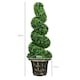 image 7 of HOMCOM Set of 2 Potted Artificial Plants, Topiary Spiral Boxwood Trees, 90cm