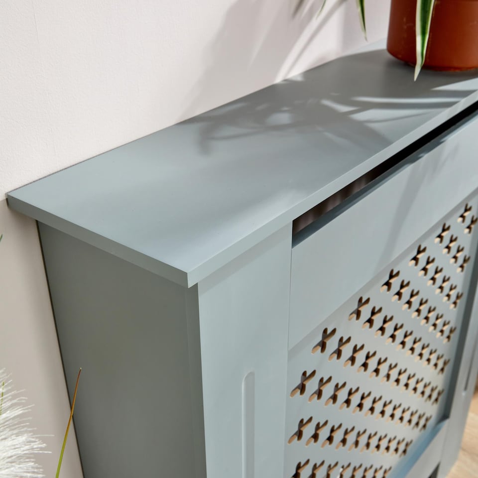 image 1 of Small Radiator Cover MDF Wooden Home Decorative Modern Design | Grey