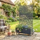 image 8 of Nicoman Metal Outdoor Privacy Screen Panel with Planter | Grey | Grey | 1