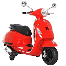 HOMCOM Kids Ride On Licensed Vespa Motorcycle 6V Boys Girls MP3 Music LED Lights