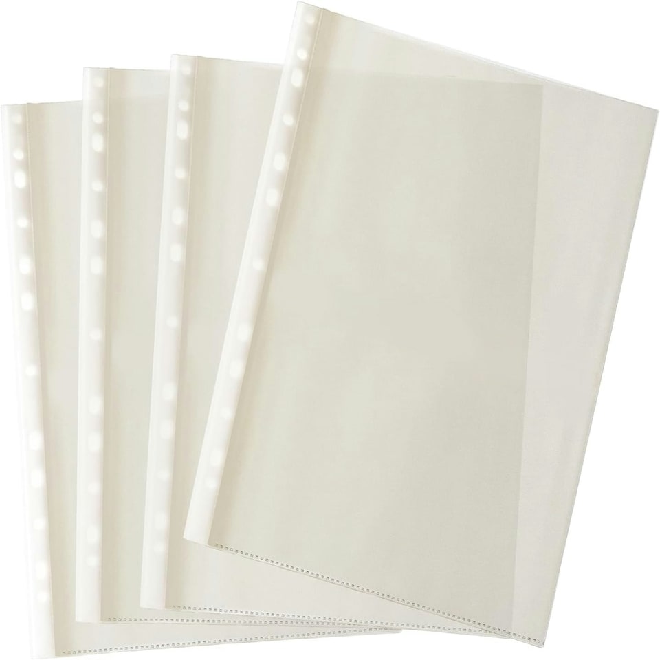 image 1 of Pack of 250 A4 Glass Clear Punched Pockets by Janrax