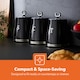 image 6 of GEEPAS 3-Piece Tea Coffee Sugar Canisters Set | Black