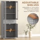 image 4 of HOMCOM Kitchen Cupboard Storage Cabinet Adjustable Shelves, Glass Door, Grey