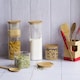 image 2 of Pebbly Square 2200ml Canister With Bamboo Lid
