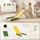 image 3 of AIYAPLAY Foldable 5 in 1 Kids Slide with Climber and Basketball Hoop, Cream