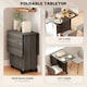image 4 of HOMCOM Folding Dining Table, Drop Leaf Table With Storage Drawers Grey