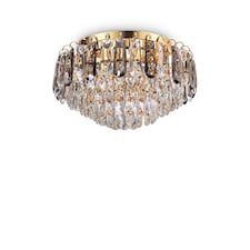 Magnolia Indoor Crystal Flush Ceiling Lamp 7 Lights Gold, G9