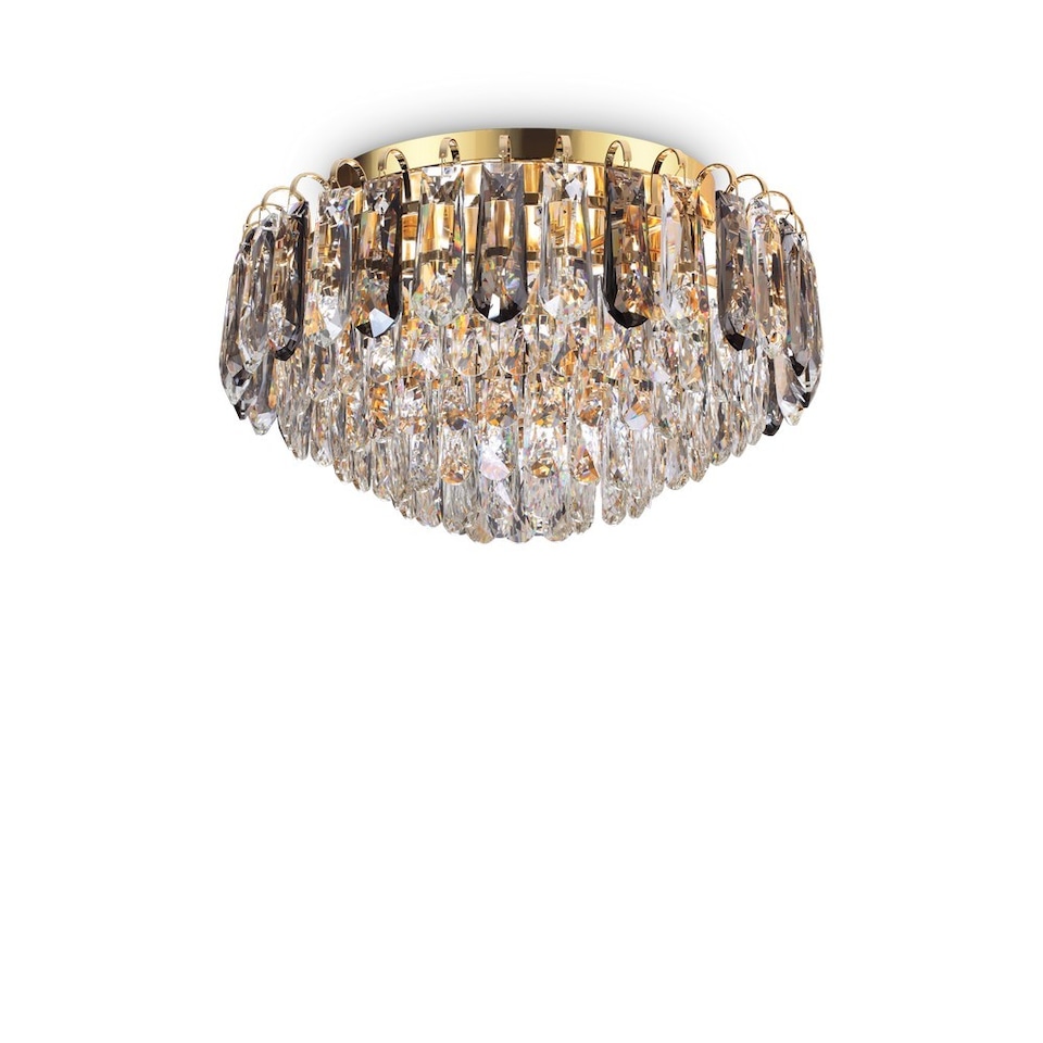 image 1 of Magnolia Indoor Crystal Flush Ceiling Lamp 7 Lights Gold, G9