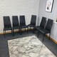 image 3 of Dining Chairs Set of 6 Black Leather Kitchen Chairs Black
