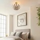 image 3 of Delphine Decorative Silver Layered Leaf Semi Flush Ceiling Light
