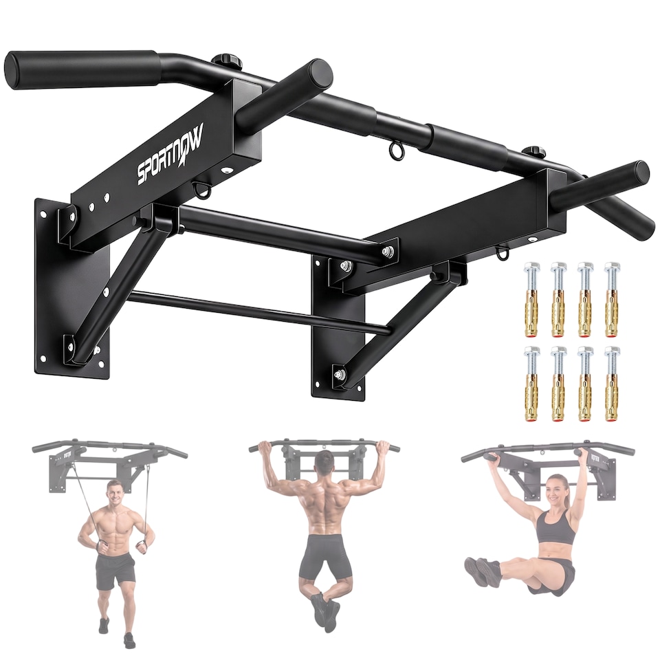image 1 of SPORTNOW Pull Up Bar Wall Mounted, Folding Chin Up Bar, Max Load 120 kg