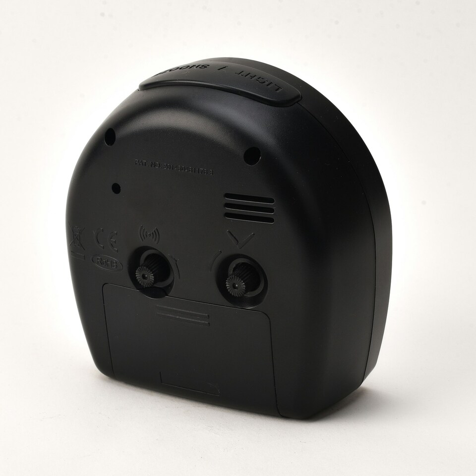image 1 of Hometime Round Alarm Clock Light, Snooze, Sweep - Black Black