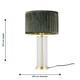 image 9 of Set of 2 Aura - Satin Brass Lamps with Green Pleated Velvet Shades Bronze | Green