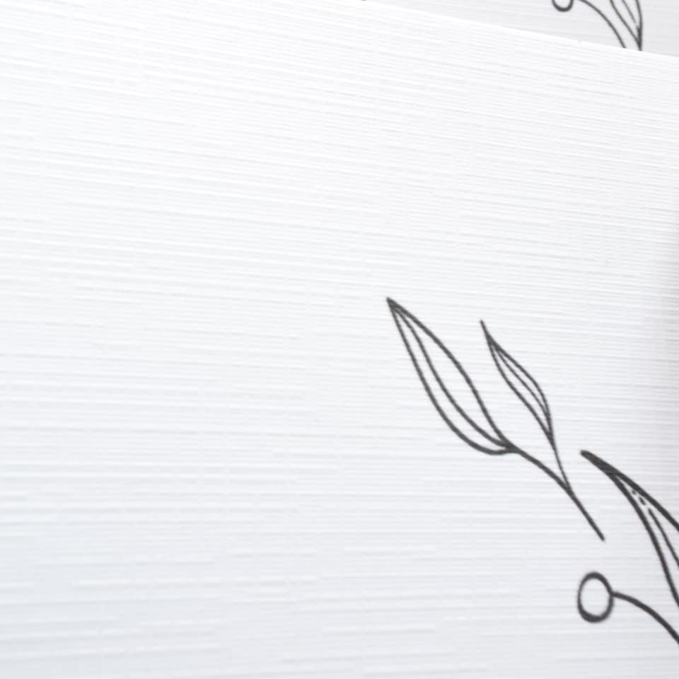 image 1 of Happy Birthday Friend Greeting Card Elegant Floral Monochrome White