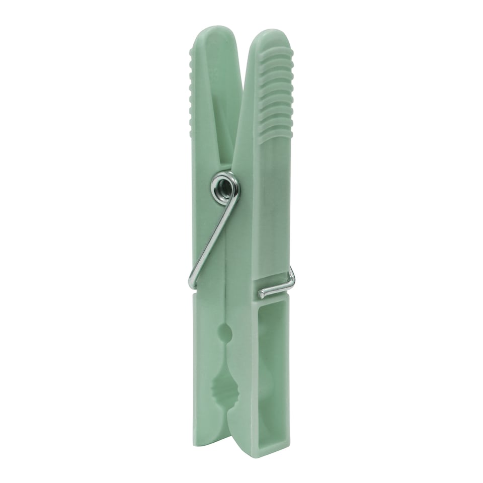 image 1 of JVL Peg Basket with 100 Plastic Clothes Pegs, Assorted Colours