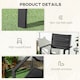 image 5 of Outsunny 2 PCs Dining Chairs, Stackable Design Aluminium Outdoor Armchairs Black
