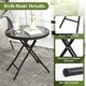 image 4 of COSTWAY Folding Glass Table Portable Patio Coffee Table Black