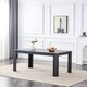 image 2 of Dining Table Dark Grey Wood Kitchen Place for 6 Seats, Dining Table Only (Dark Grey H75 x L140 x W80 CM) Grey
