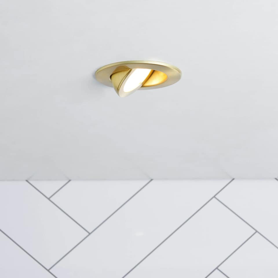 image 1 of BHS Hudson 7 Watt LED Adjustable IP65 Colour Changing Downlight | Gold | Satin Brass | 1