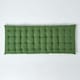 image 3 of Homescapes Garden Bench Cushion Luxury 2 Seater 100% Cotton Indoor Outdoor, 108 x 42 cm Green