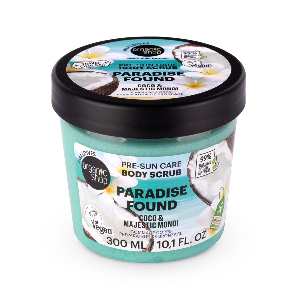 image 1 of Organic Shop Paradise Found Pre-Sun Care Body Scrub, 300ml