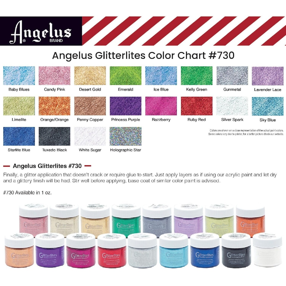 image 1 of Angelus Glitterlites Paint - Sparkling Glitter Effects for Leather 1oz | Blue | Sky Blue