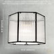 image 6 of Vintage Industrial Lantern Pendant Shade in Black with Ribbed Glass | Black