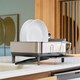image 3 of Simplehuman Compact Steel Frame Dish Rack Dish Drainer, Brushed Stainless Steel