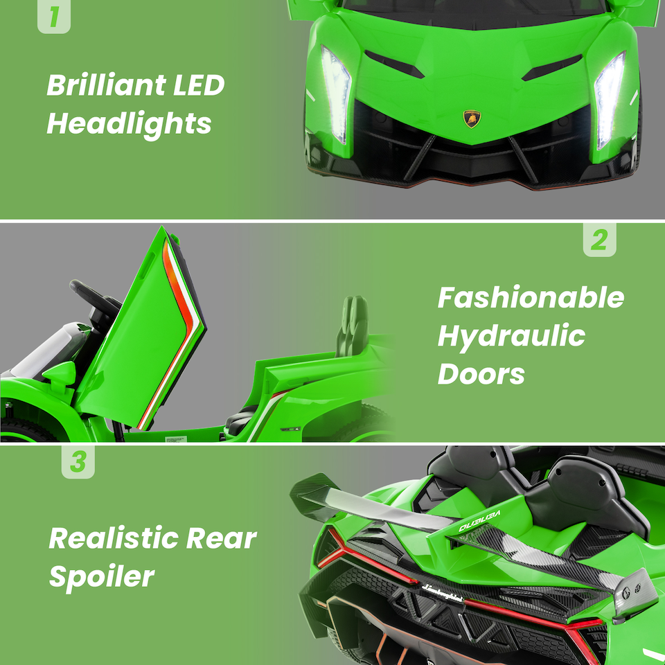 image 1 of COSTWAY 12V Battery Powered Electric Vehicle Kids Car Green