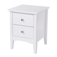 Como 2 Drawer Bedside Cabinet - Shaker-Style Design for Modern Compact Living | White | White | One Size | 1