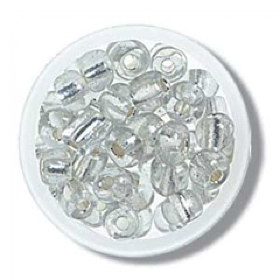 Trimits Silver Glass E Beads Bulk Pack for Embroidery & Jewellery Making - per value pack of 3
