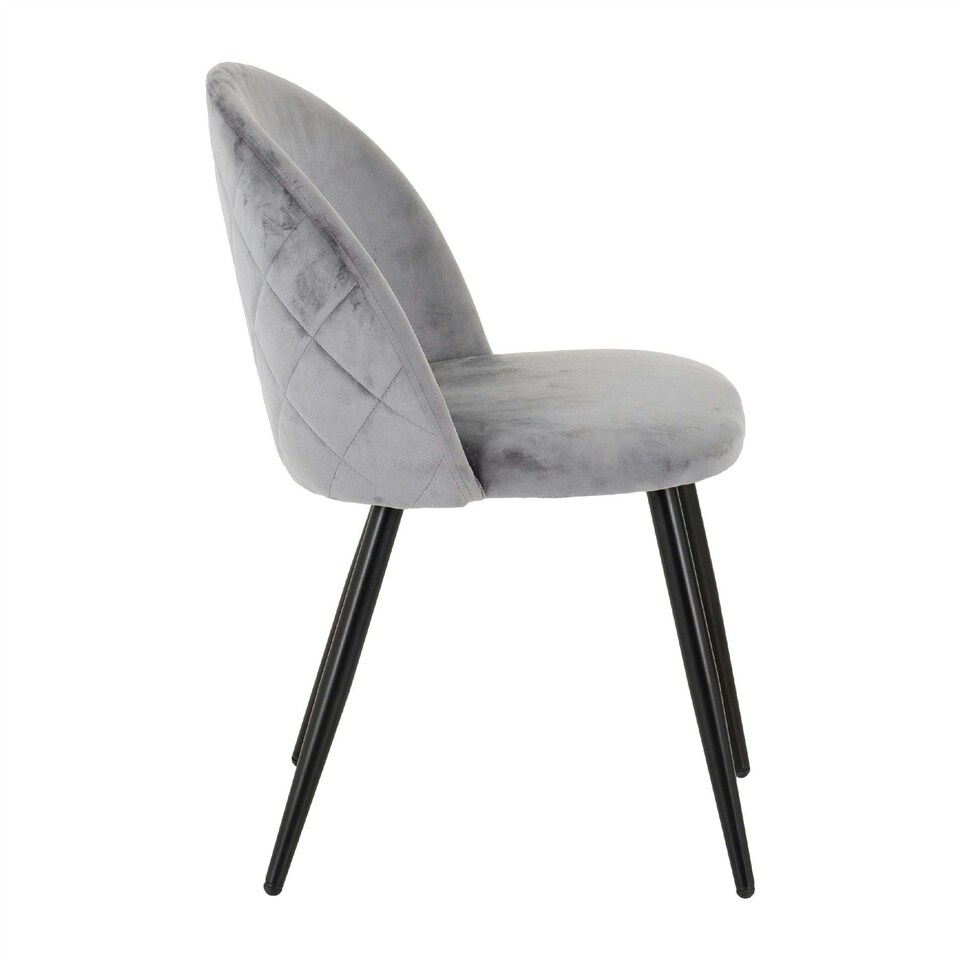 image 1 of Set of 4 Marlow Velvet Dining Chairs Grey