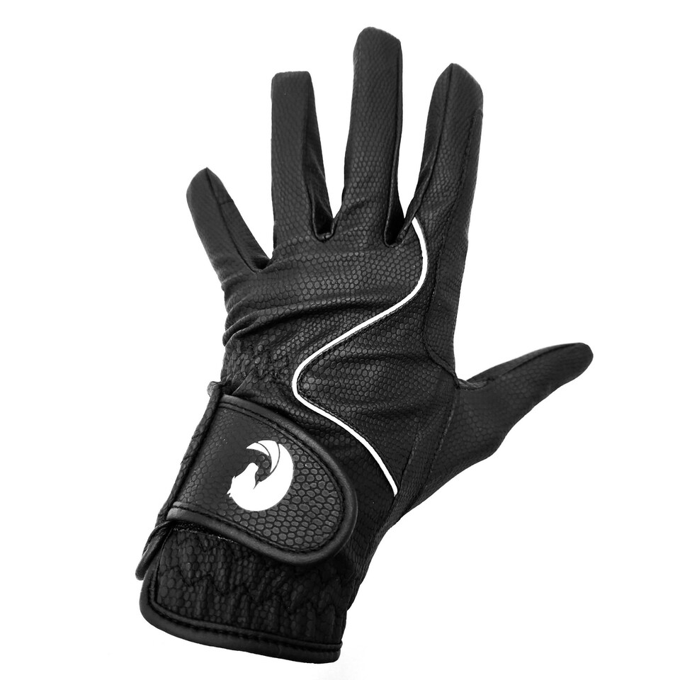 image 1 of Coco Equestrian Black (S) Ladies Breathable Synthetic Leather Horse Riding Gloves Black