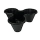 image 6 of Trio Stackable Stacking Strawberry Planter Plant Flower Pot Herb Garden Patio UK Black