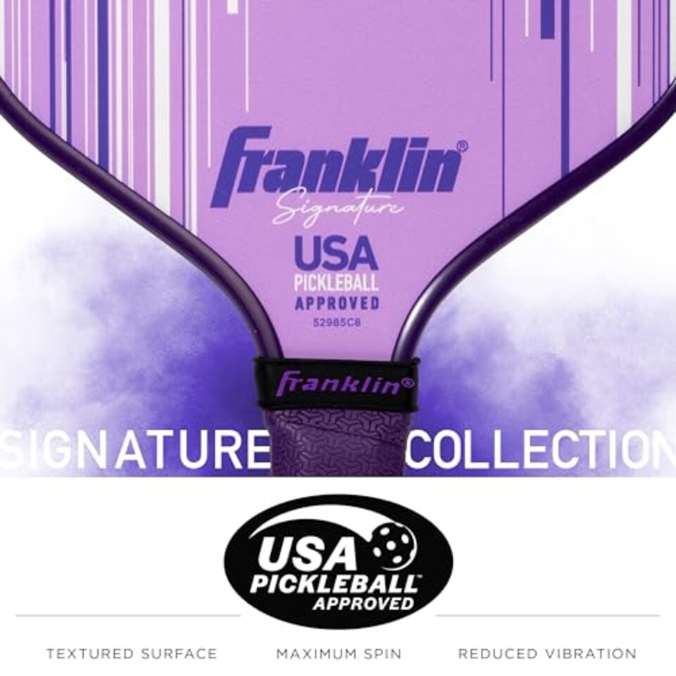 image 1 of Franklin Sports Pro Pickleball Paddle - Signature Series With Maxgrit Surface - Usapa Approved - 16mm Polypropylene Core - Lilac