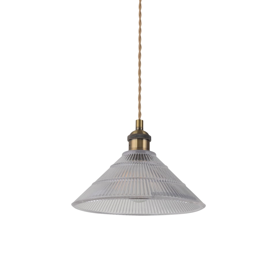 image 1 of Set of 2 Flex Antique Brass Pendant Kits with Cream Braided Cable