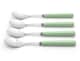 image 2 of Glim Glam Tea Spoons Set Porelain Handle 18/8 Stainless Steel 4pc Teaspoon Set Turquoise | Chrome
