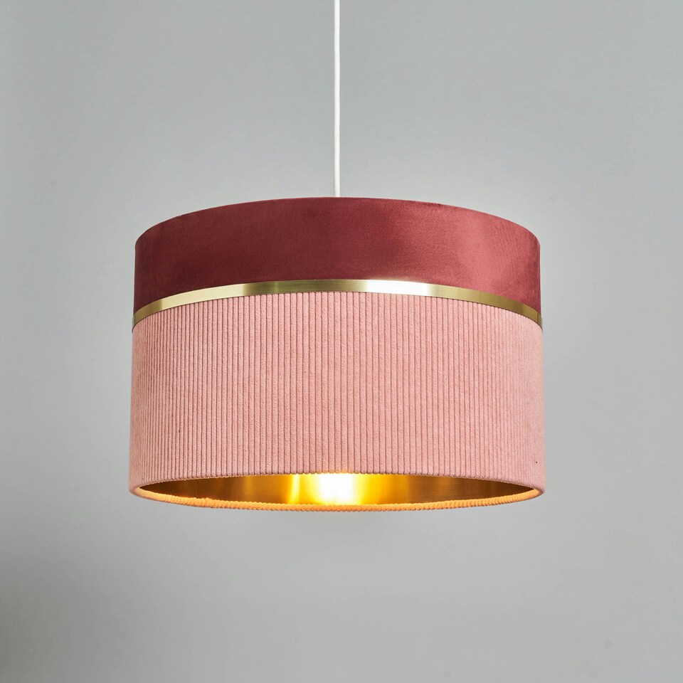 image 1 of BHS Violet 40cm Mixed Fabric Easyfit Shade, Pink