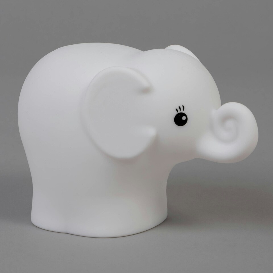 image 1 of BHS Glow Kid's LED Elephant Table Lamp, White | White | White