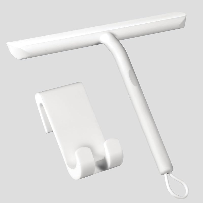 Shower Squeegee for Shower Doors,Silicone Squeegee Shower Cleaner with Hook,Bathroom Shower Wiper, Shower Scraper for Mirror,Car,Window and Glass Clea