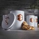 image 3 of Cooks Professional 5 Piece Kitchen Storage Set - Tea, Coffee, Sugar, Bread & Biscuit Tins | White | White & Copper