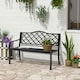 image 2 of Outsunny 2-Seater Garden Bench Cast Iron Patio Antique Loveseat w/ Armrest