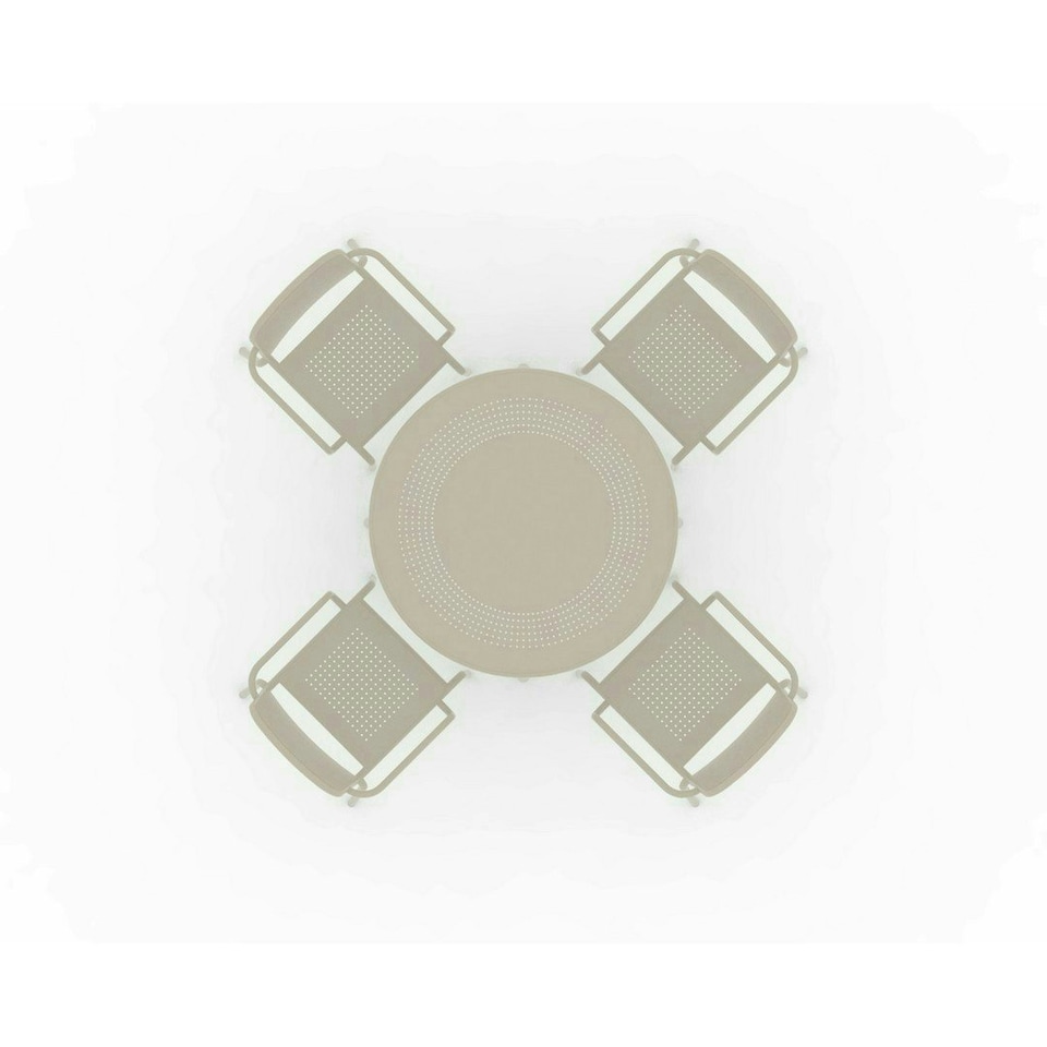 image 1 of Porto 4 Seater Stacking Round Dining Set - Steel - Champange