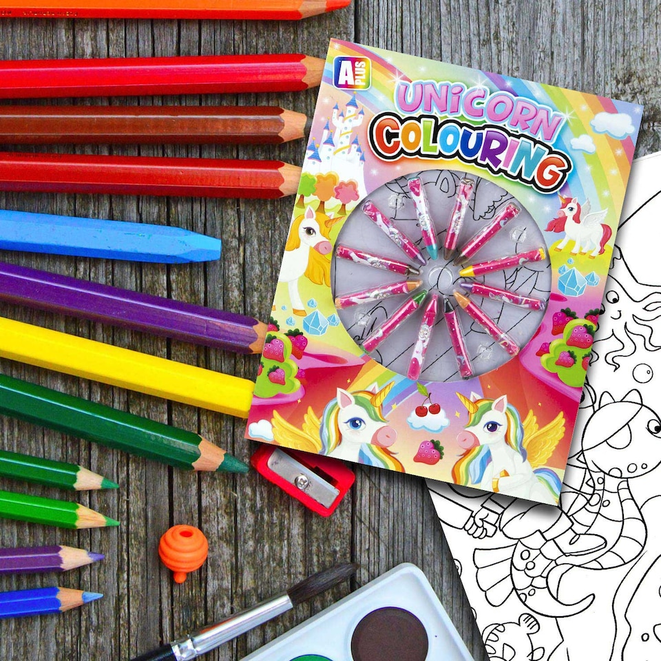 image 1 of VFM e-Store Colouring Book and 12-Crayon Set for Children