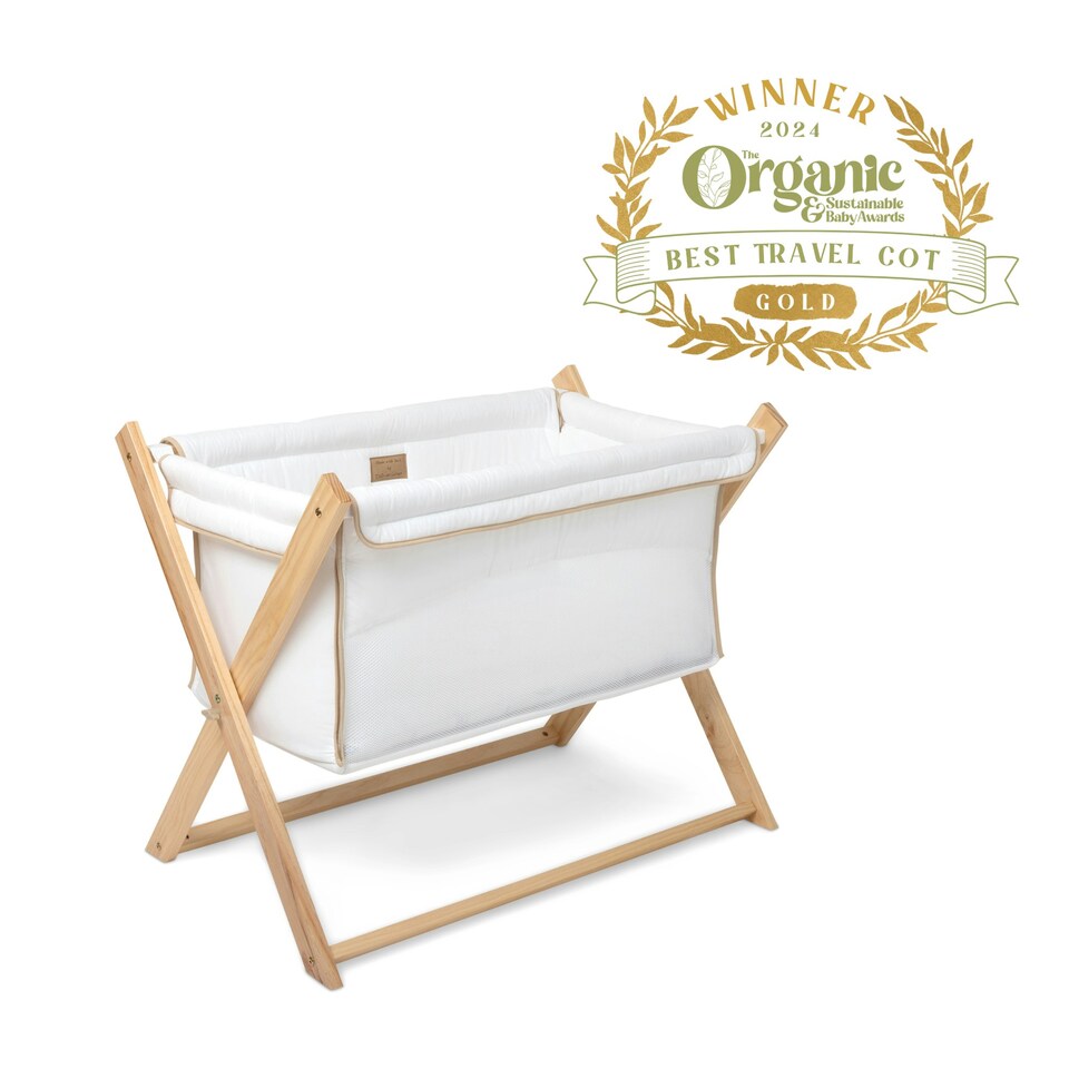 image 1 of Clair de Lune Organic Folding Crib - White