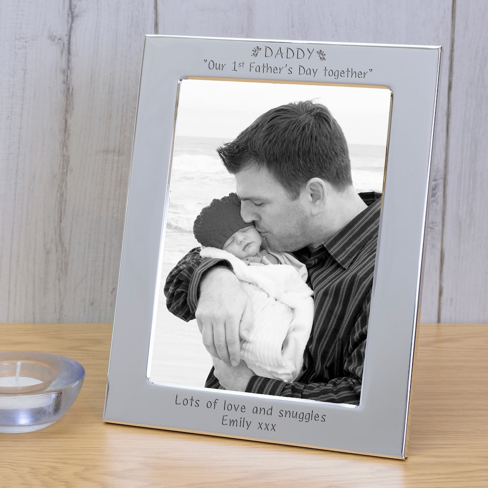 image 1 of Personalised Daddy Our 1st Father's Day together Silver Plated Picture Frame 6x4