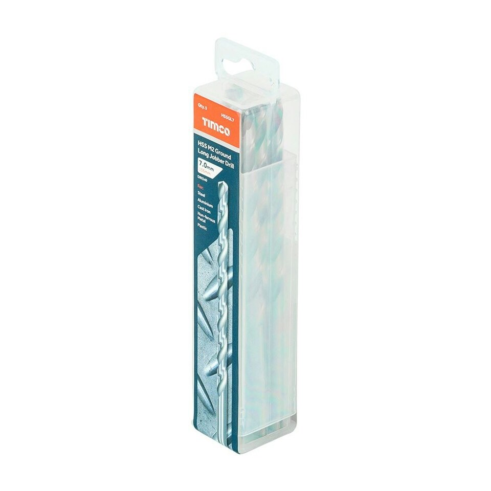 image 1 of Timco - Ground Long Jobber Drills - HSS M2 (Size 7.0mm - 5 Pieces)